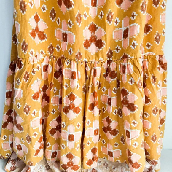 Aerie Southwetsern Summer Boho Maxi  Linen Blend Dress L - Picture 3 of 7